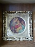 画像1: アンティーク　イタリア　ラファエロ　聖母マリア絵画オブジェ (1)