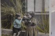 画像1: 1908年　フランスアンティーク　女の子ポストカード (1)
