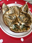 画像2: 真鍮 キュートな表情の猫トレイ