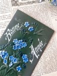 画像1: フランス 勿忘草 美しい緑青の1904年のカード (1)