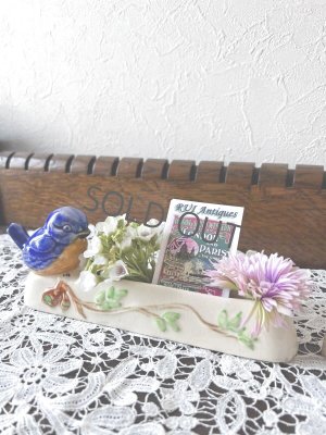 画像1: イギリス 　青い鳥のポージー花瓶