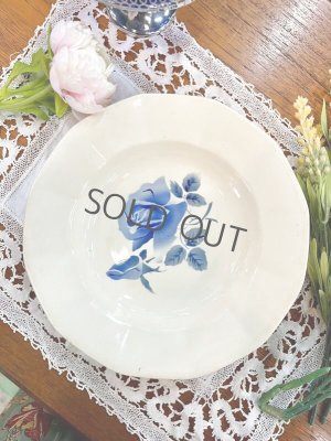 画像1: 仏 ディゴワン＆サルグミンヌ 青いバラのスープ皿(A)