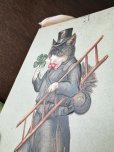 画像9: フランス 四つ葉のクローバーと煙突掃除の猫カード 1905年