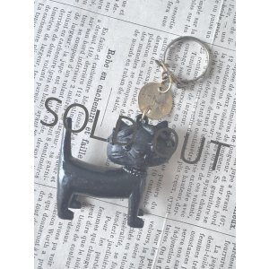 画像: フランス Unimel(ユニメル) ネコ キーホルダーブラック