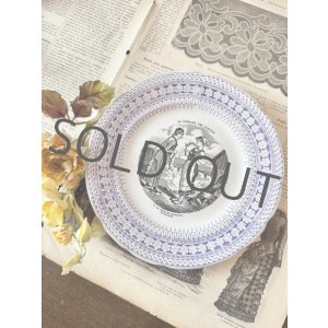 画像: フランス Choisy le Roi(ショワジールロワ) グリザイユプレートno.4